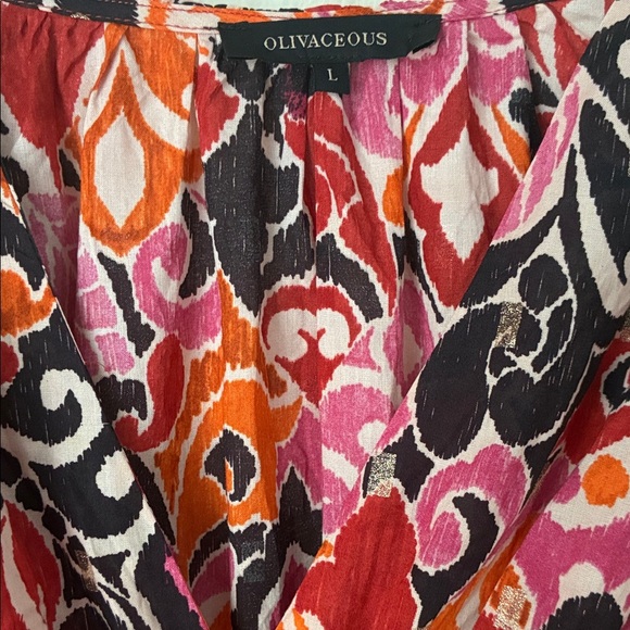 Olivaceous Vibrant Multicolor Patterned Dress - Picture 2 of 3